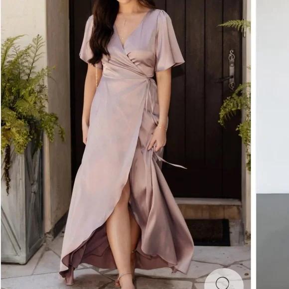 Baltic Born Poppy Satin Tie-Front Midi Dress - Picture 10 of 10